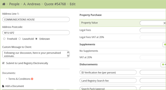 Hoowla Conveyancing Calculator Edit Quotes