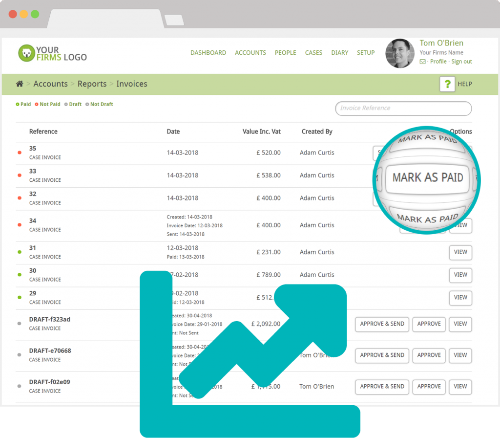 legal accounts invoicing software reports