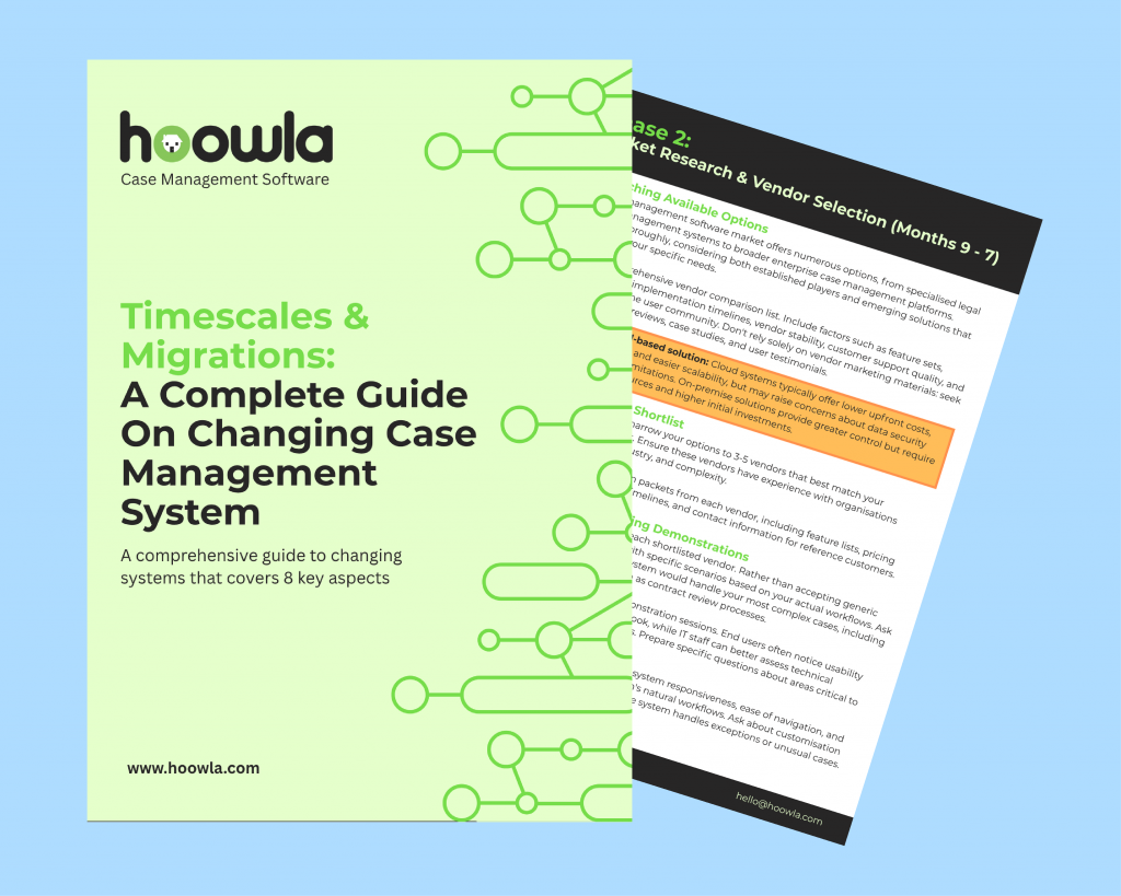 Hoowla case management guide to migrations